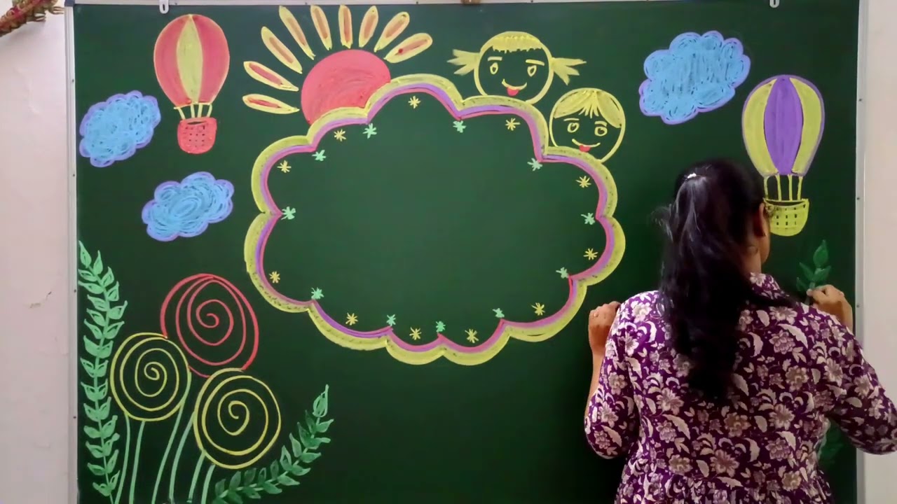 PTM decoration ideas / Classroom blackboard decoration / Parent-teacher meeting decoration