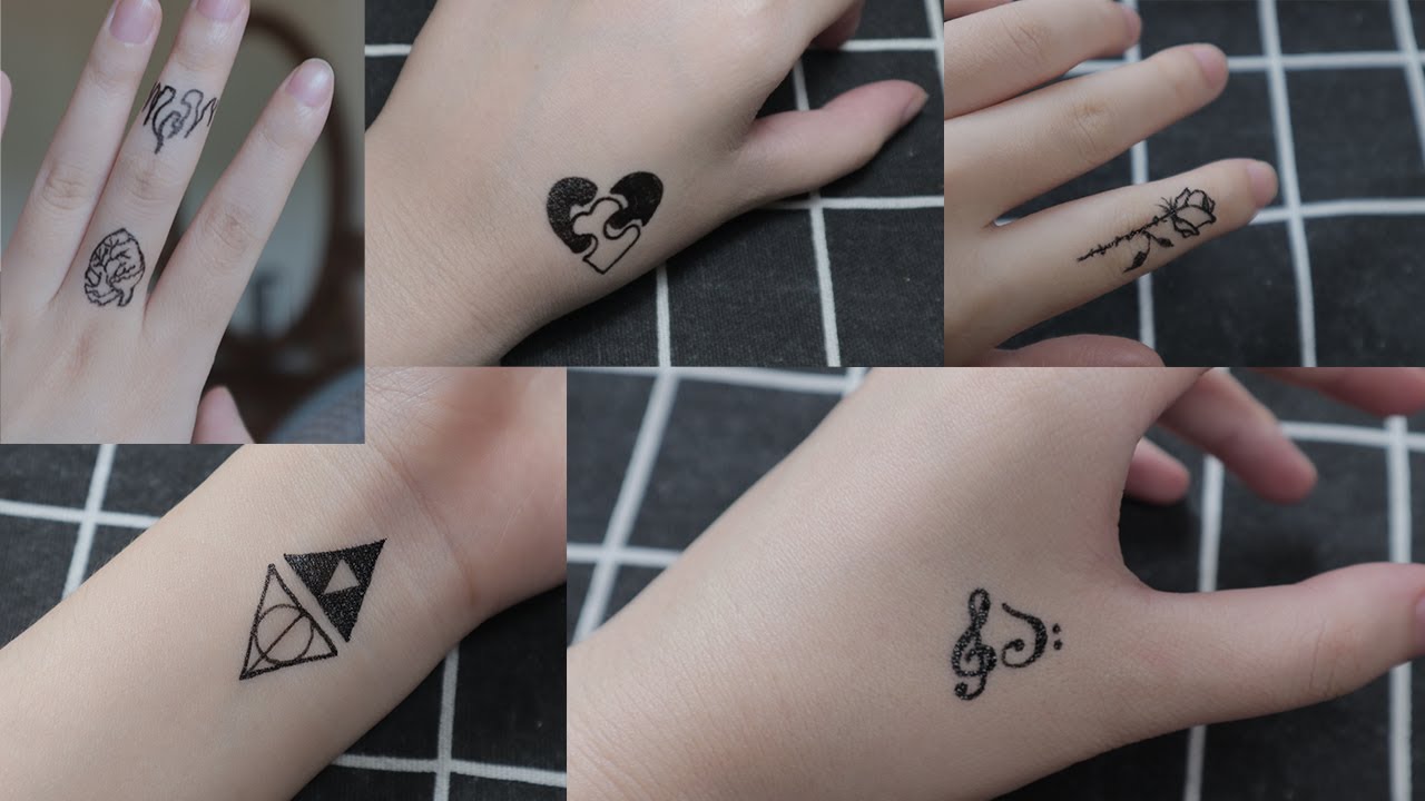 How to make a mini tattoo at home with pen- Những hình... - youtube