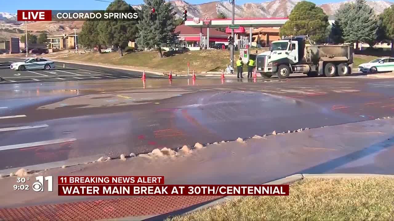 WATCH: Water main break closes busy intersection in Colorado Springs ...
