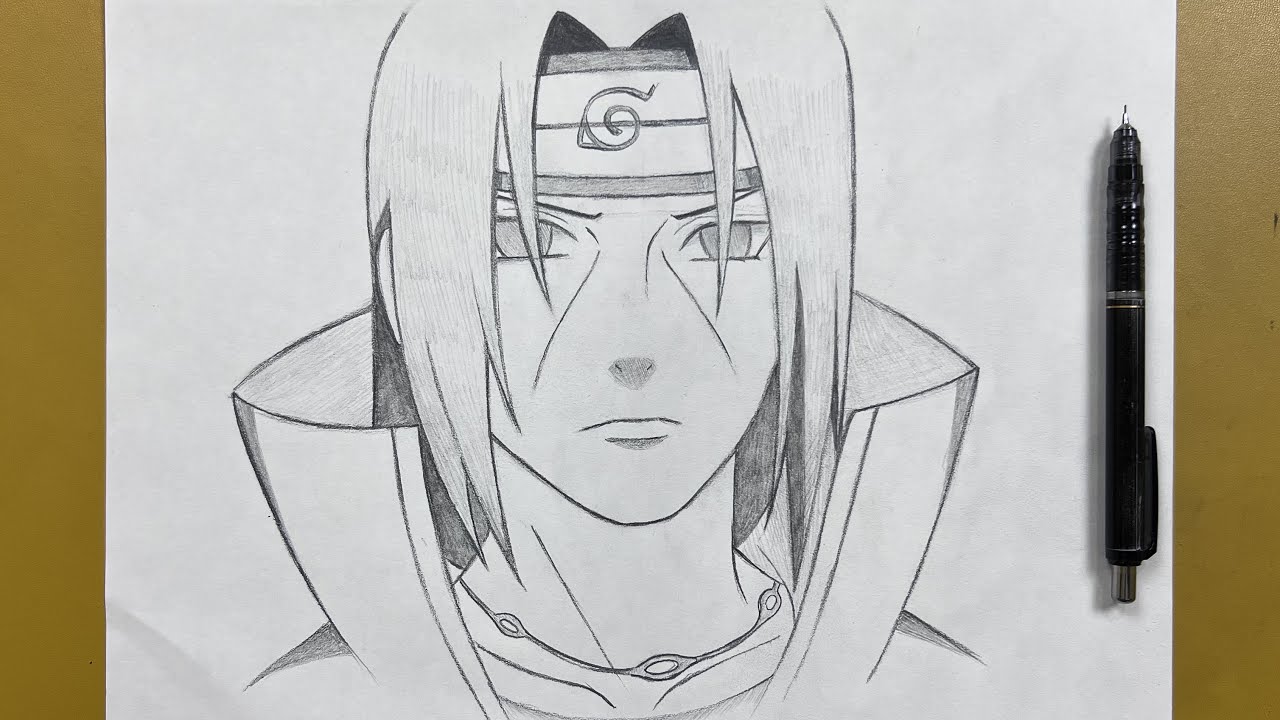 How to Draw Itachi Uchiha from Naruto (Naruto) Step by Step