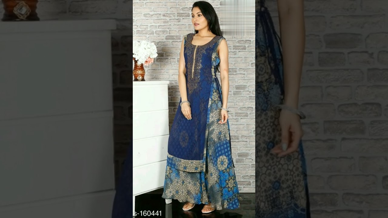 Long Kurti With Skirt Partywear Dress with Price ₹850