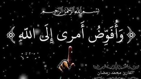 ( وَأُفَوِّضُ أَمْرِي إِلَى اللَّهِ )☝«سورة غَافِر»