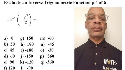Pre-Calculus Course p 13 Inverse Trig  Functions (evaluate arcsin)