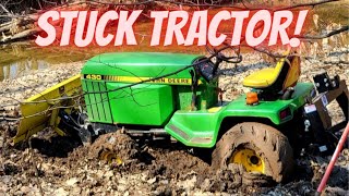 JOHN DEERE 430 STUCK in MUD! (I pushed it TOO FAR!)