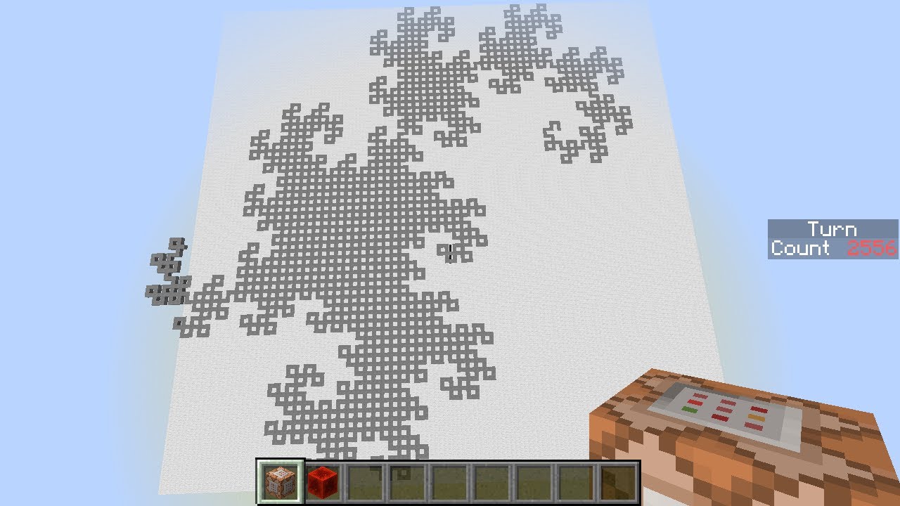 Minecraft Dragon Fractal! Paper folds, binary numbers, and 