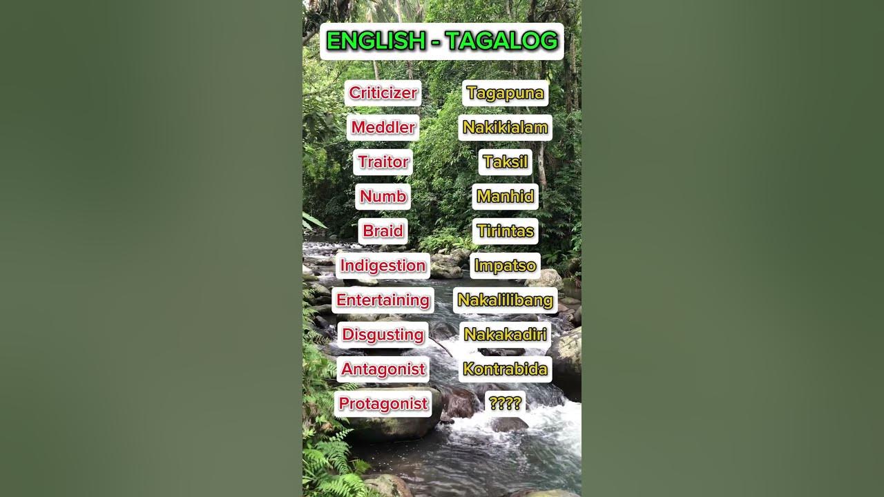 312 English Tagalog Translation reels shorts short video 