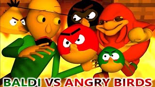 BALDI BASICS VS ANGRY BIRDS VS UGANDA KNUCKLES (Official) Baldi Minecraft Animation Horror Game screenshot 5