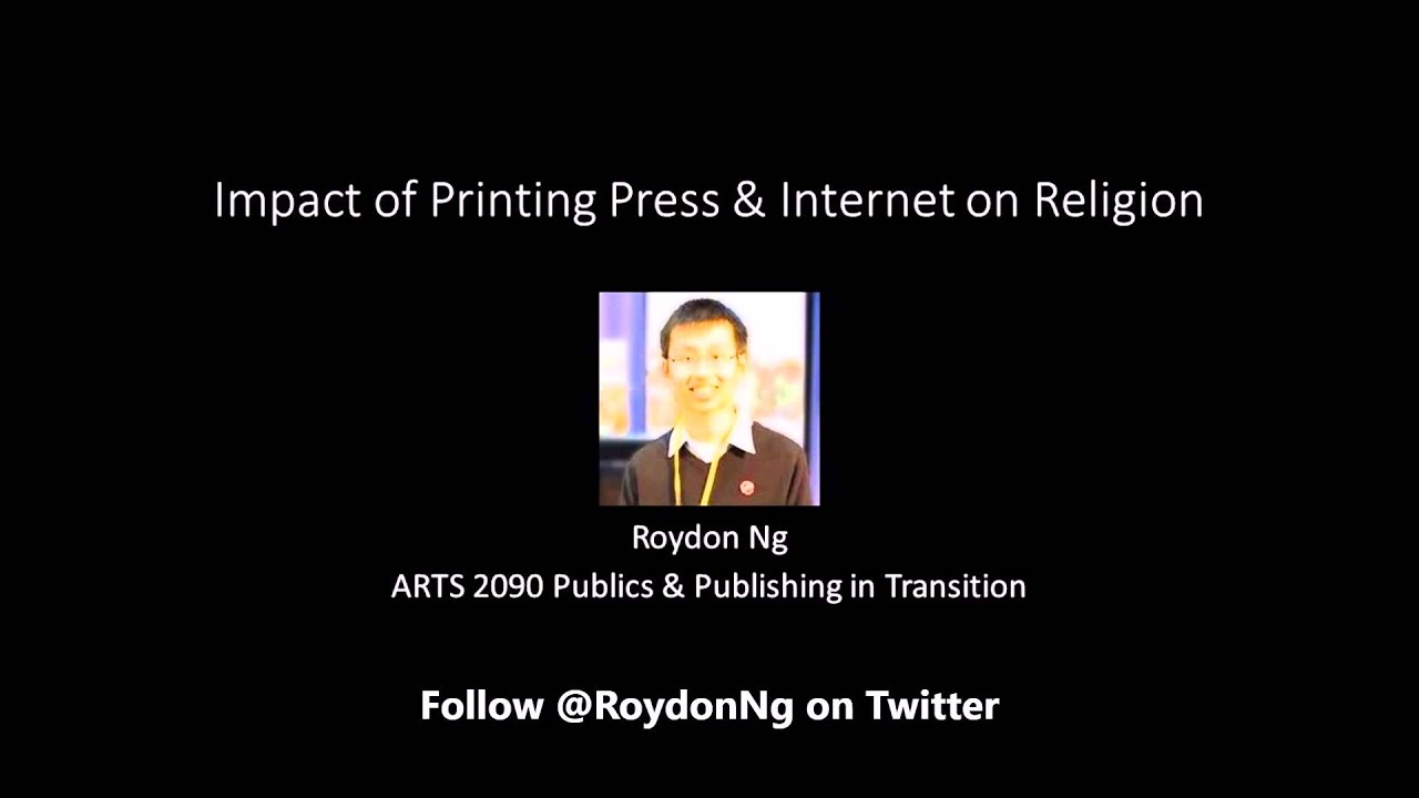 ARTS 2090 Impact of Printing Press & on Religion YouTube