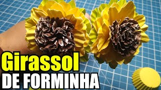 Como fazer GIRASSOL COM FORMINHA DE DOCE !!!! Maneiras Incríveis para usar Forminhas de Papel !!!