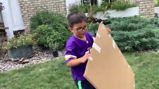 Building a box fort outside (final video of the summer)