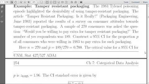 ADA1 07-2 Categorical Data Analysis, UNM Stat 427/527