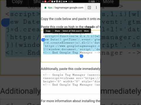 How to Google marketing teg manager code past in your godaddy website