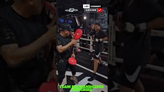 DAVID BENAVIDEZ WORKING THE MITTS IN CAMP FOR OLEKSANDR GVOZDYK