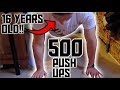 16 Year Old Attempts 500 Push Up Challenge!!