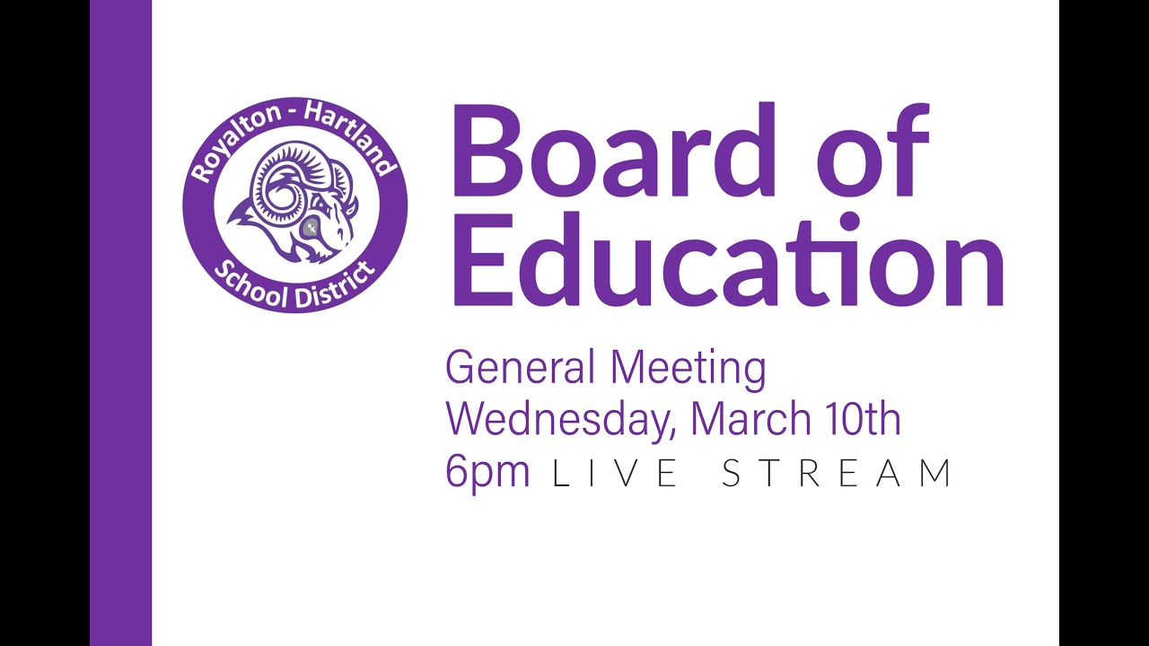 RoyaltonHartland School District Board of Education Meeting YouTube
