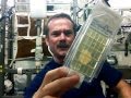 Hadfield demonstrates Microbial Air Sampling on the ISS