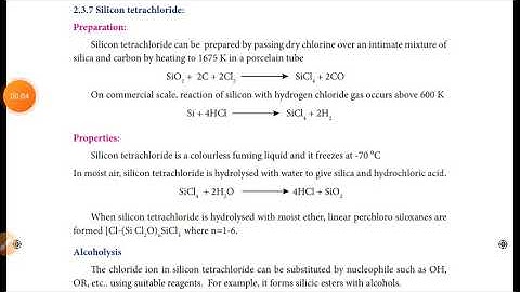 Silicon tetrachloride - Preparation , properties and uses