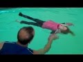 Three Year Old Hope floating in Winter Clothes - ISR technique