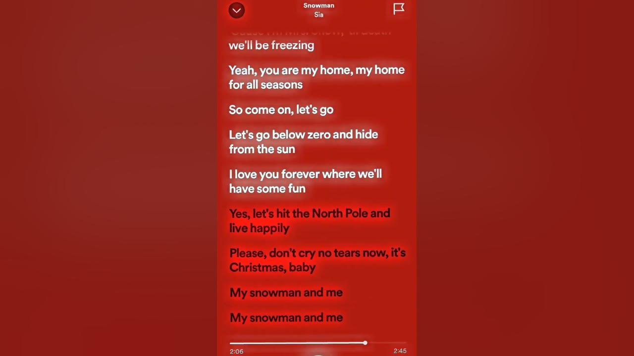 Sia - "Snowman" Speed up song lyrics