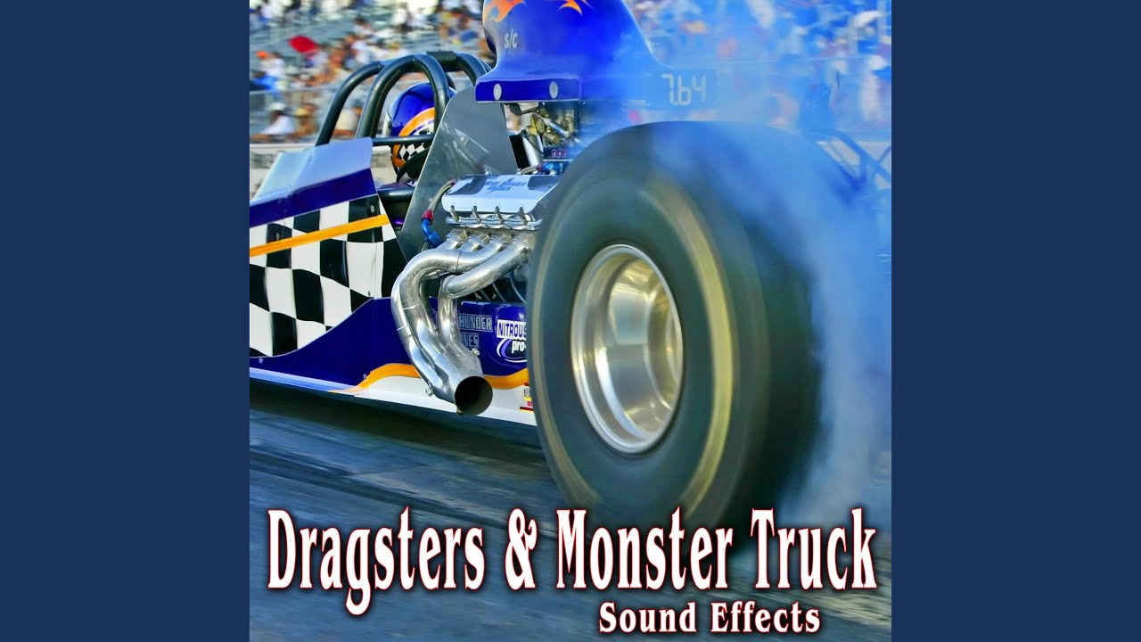 Two Dragsters Revving, Then Taking off from the Starting Line Take 4 Two Dragsters Revving, Then Taking off from the Starting Line Take 4