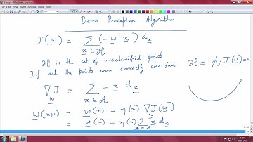 Batch perceptron algorithm #ch19 #swayamprabha