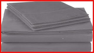 Amazon Brand – Pinzon 300 Thread Count Ultra Soft Cotton Bed Sheet Set, Queen, Graphite Grey