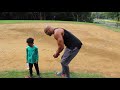 Youngest baseball player breaks bat on the first swing