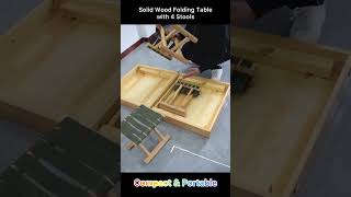Famous solid wood folding table with 4 stools Wealth