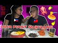 MUKBANG | squid, spaghetti, fruits | Taiwanese &amp; Filipina Couple