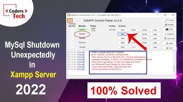 MySql Shutdown Unexpectedly in Xampp Server || 2022
