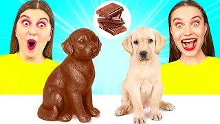 Desafío De Comida Real vs. De Comida Chocolate #5 por DaRaDa Challenge