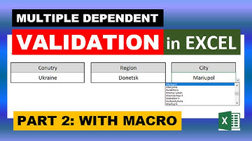 Multiple Dependent Validation in Excel Part 2