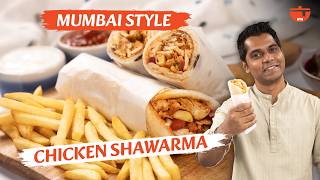 Desi Chicken Shawarma Recipe | Garlic & Spicy Sauce, Pickled Veggies | चिकन शवर्मा