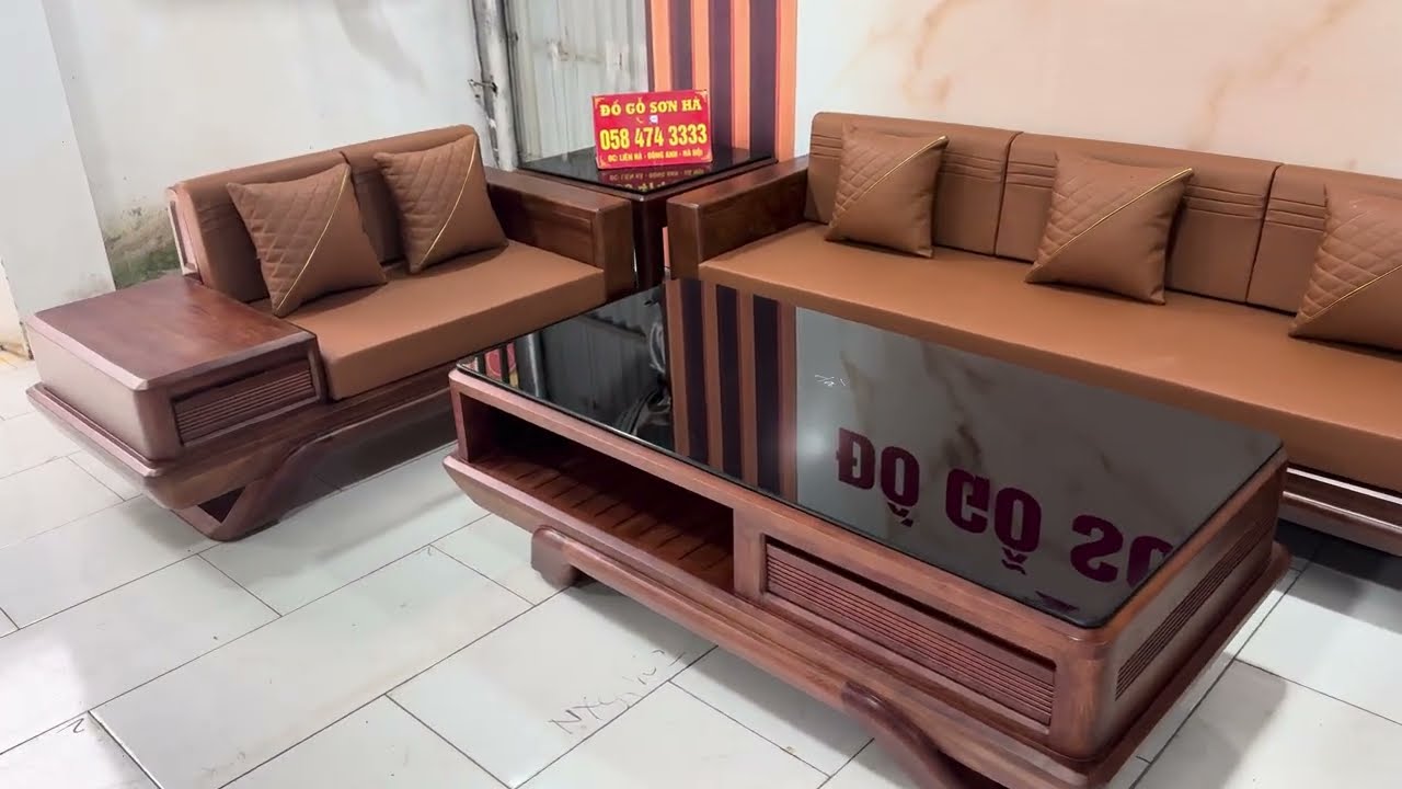 Sofa zito chân thuyền gỗ hương đá bán về Buôn Mê Thuột | Xưởng Đồ Gỗ Sơn Hà