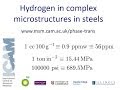 ICAM Lecture Series: Hydrogen in Complex Microstructures in Steels