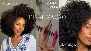 FINALIZAÇÃO CABELO CRESPO | testando Betobita e pente de 3 fileiras