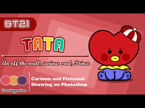 Drawing BT21 Tata | Photoshop drawing | BTS | #bt21tata #bt21 #teahyung #bts