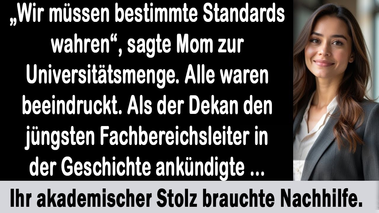 Mutter sagte auf der Feier, manche gehörten nicht hin, doch der Dekan begann etwas völlig Neues.