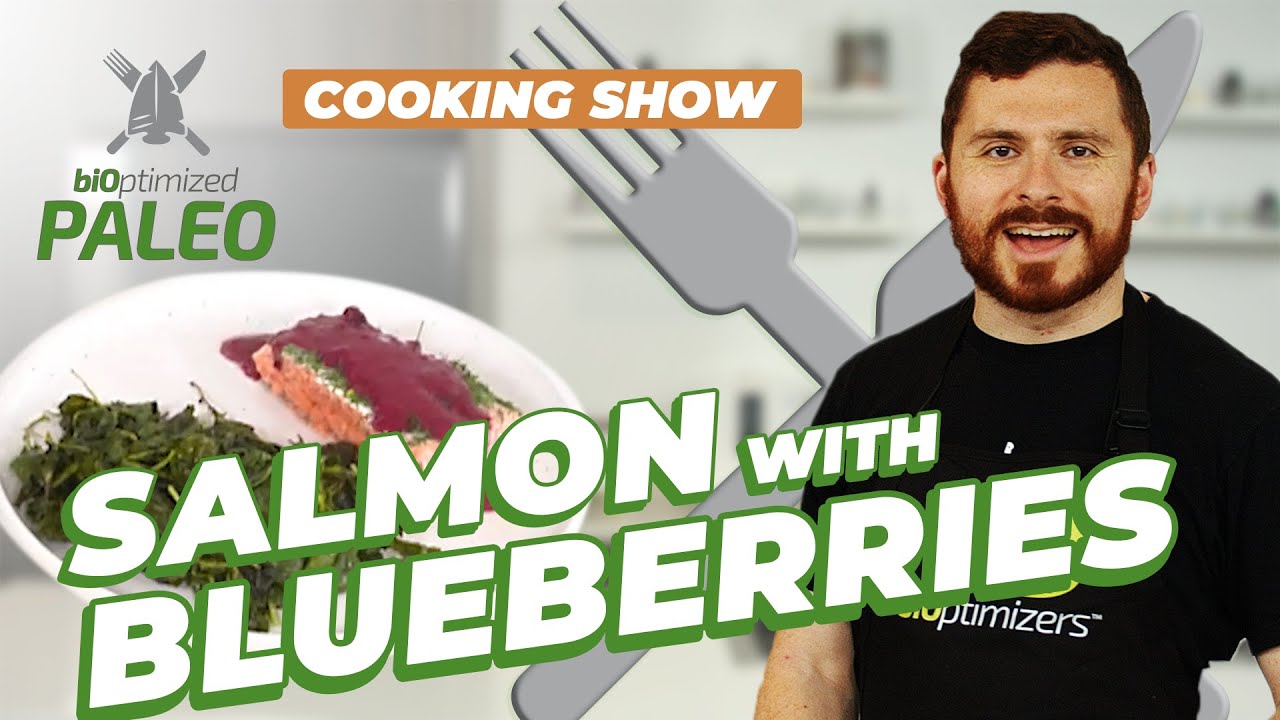 Baked Salmon with Blueberry Butter Sauce / biOptimized Paleo