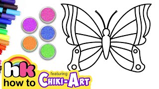 How To Draw A Butterfly | Drawing And Coloring for Kids | Chiki Art | HooplaKidz How To