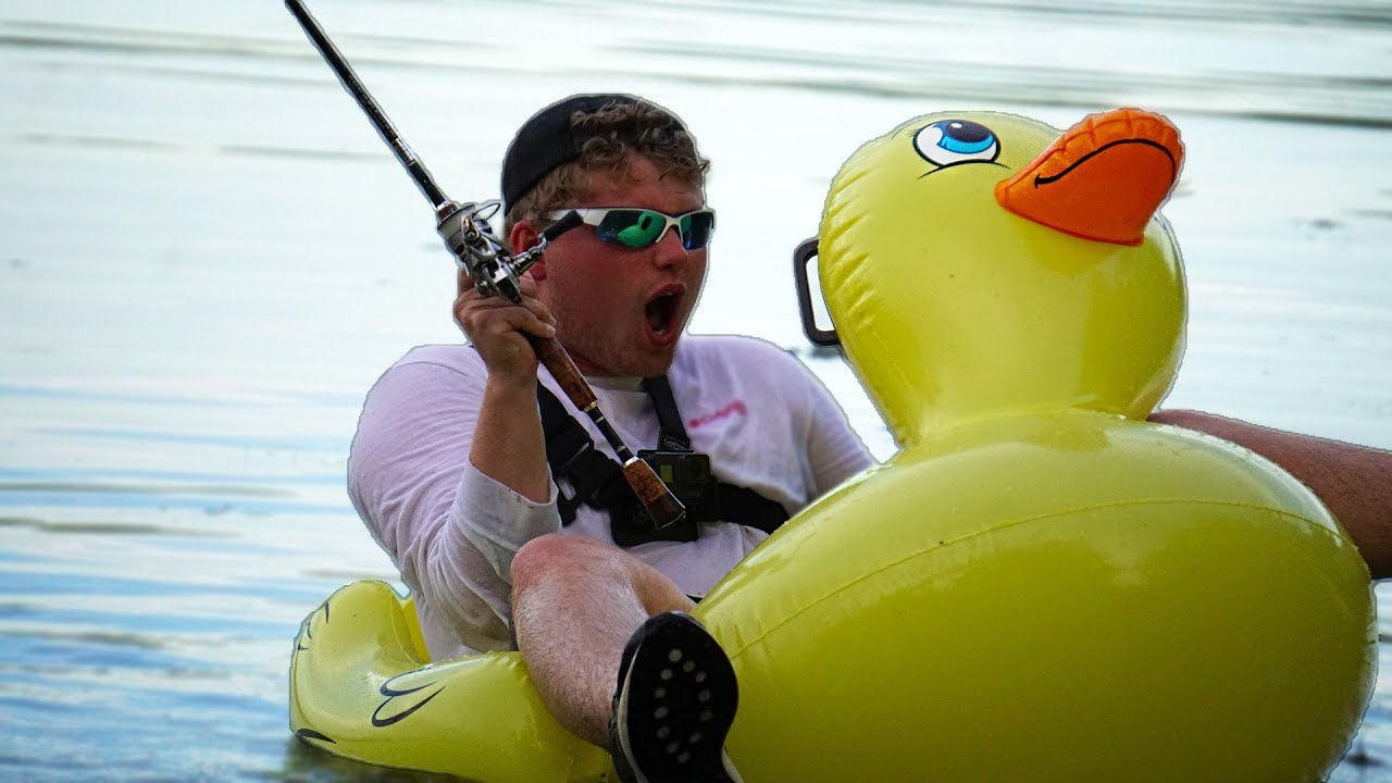 Kid's INFLATABLE FLOATY Fishing CHALLENGE! (Hilarious)