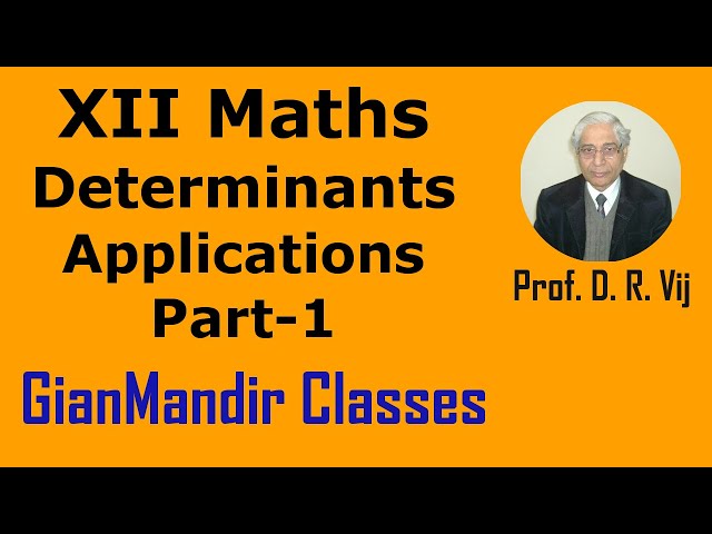 XII Maths | Determinants | Applications Part-1 by Nidhi Ma'am