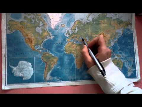 ფიზიკური რუკა ზღვები და ოკეანეები