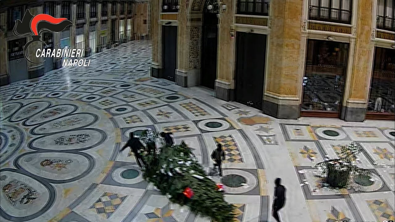 Baby gang in azione a Napoli: rubato e ritrovato l'albero della galleria Umberto
