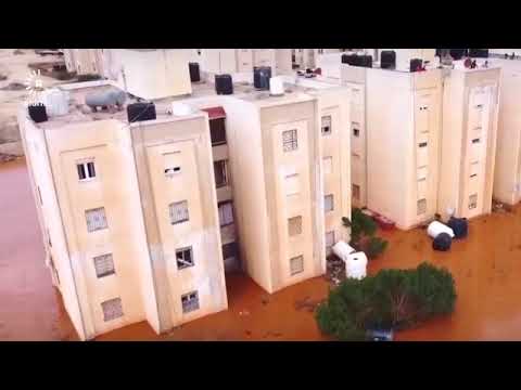 وضع العمارات التركية في مدينة المرج ليبيا بعد عاصفة دانيال