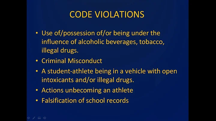 2018 19 Athletic Code Presentation