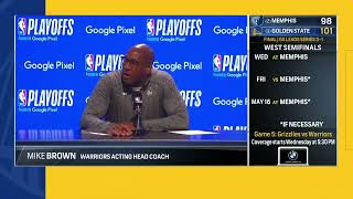 Mike Brown shares how he learned of his Game 4 Warriors coaching duties