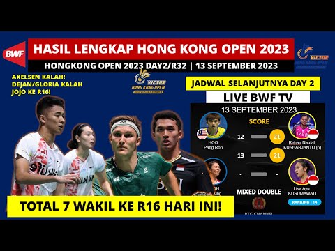 Hasil Lengkap Hong Kong Open 2023 Hari ini Day 2/R32: 12 Wakil ke r16 | Victor Hong Kong Open 2023
