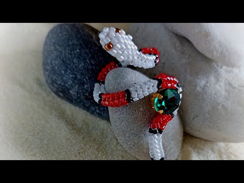 МК Кольцо змея из бисера#mk Beads ring snake #diy #tutorial