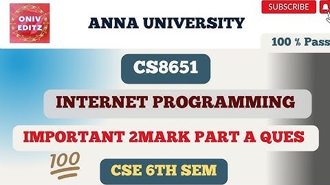 CS8651 Internet programming important 2mark Ques 👍 | For CSE 6th sem